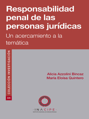 cover image of Responsabilidad penal de las personas jurídicas